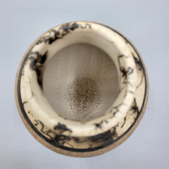 Signed Horse Hair Pottery Handcrafted Native American Vase Desert Scene Animals - Picture 10 of 15